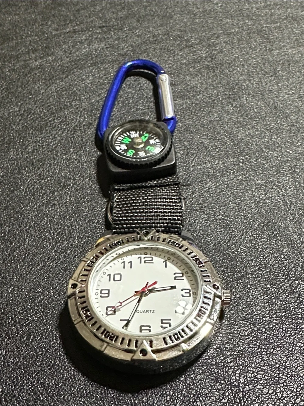 Dreams Unlimited Travel 40mm Silver Tone Clip On Pocket Watch With Compass
